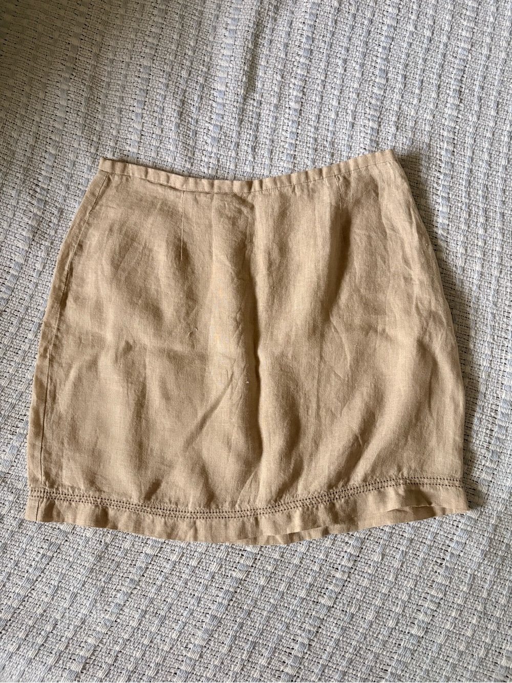 Express Neutral Tan Linen Mini Skirt
